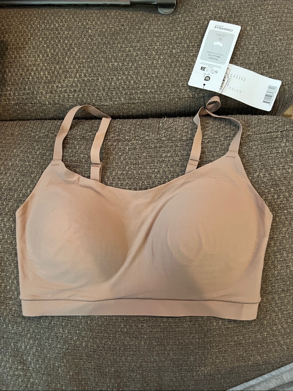 Chantelle Nude/Tan Seamless Soft-Cup padded M/L Bralette